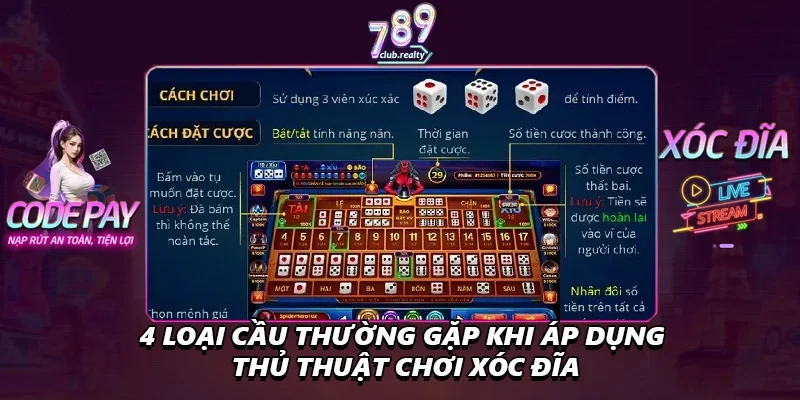 Thủ Thuật Chơi Xóc Đĩa Áp Dụng Đặt Cược Kiếm Tiền Triệu 3 4 loại cầu thường gặp khi áp dụng thủ thuật chơi xóc đĩa